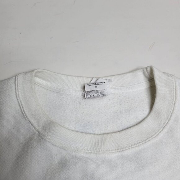 Champion Reverse Weave White Crewneck Sweatshirt X-Large Back Spellout - Picture 3 of 7